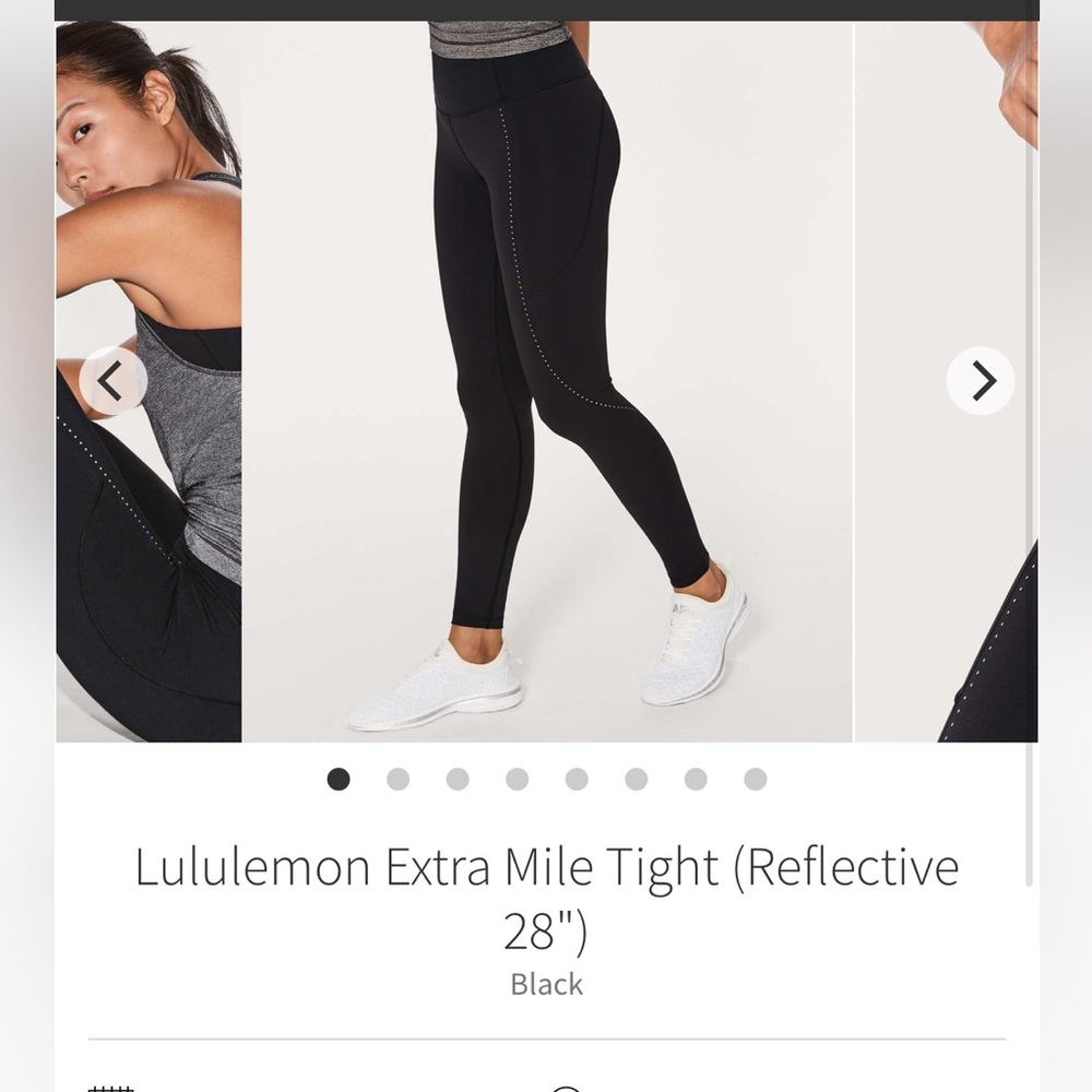 Lululemon Extra Mile Tight Reflective 28" Black size 8 🖤